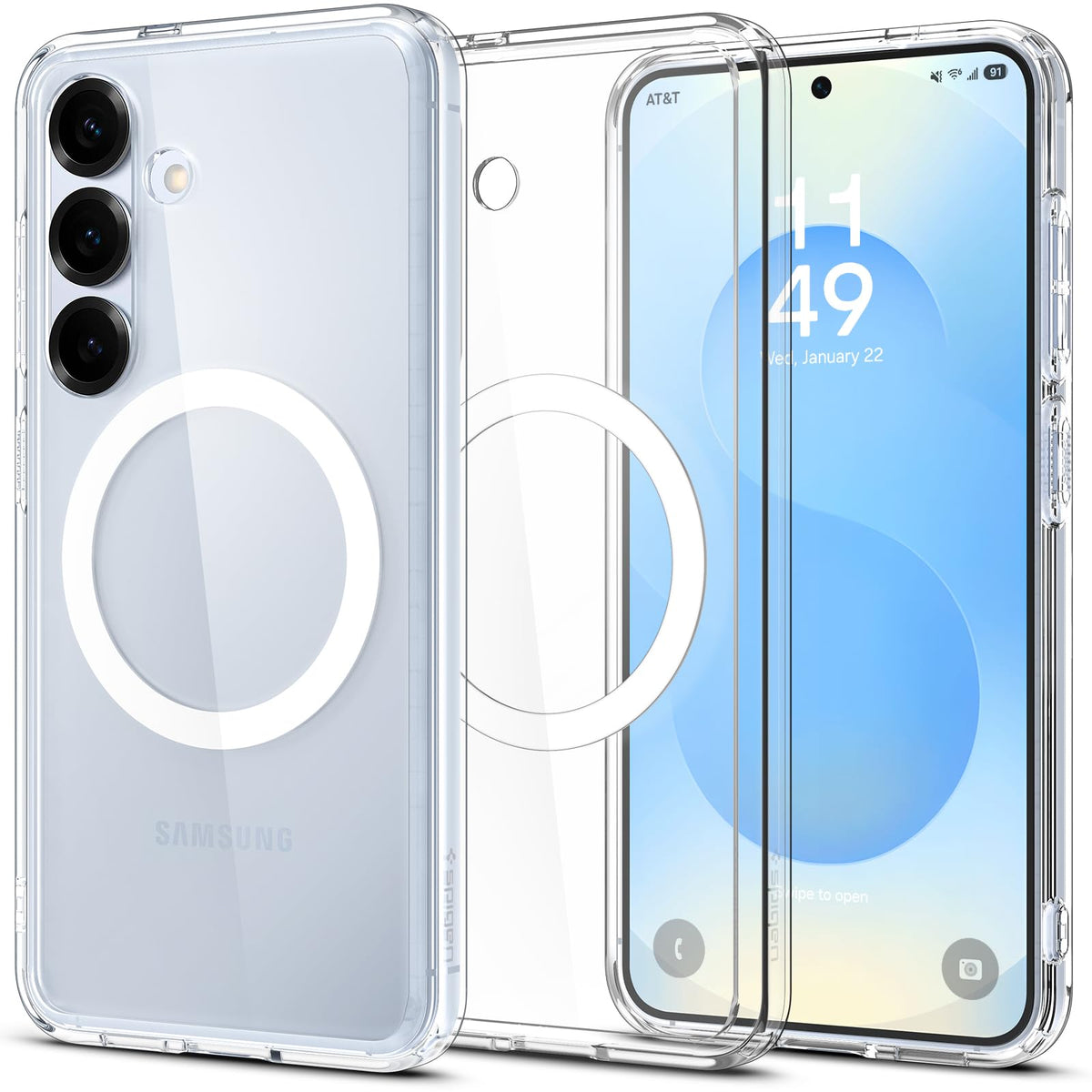 Spigen Galaxy S25 Plus Case - Ultra Hybrid MagFit - Clear White - image 1
