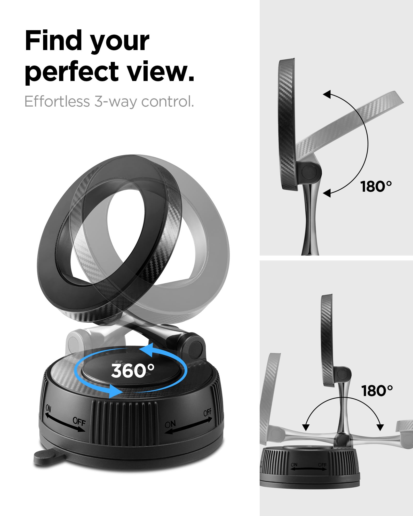Spigen VacuumLock MagSafe Car Mount - Dashboard - Black - image 4