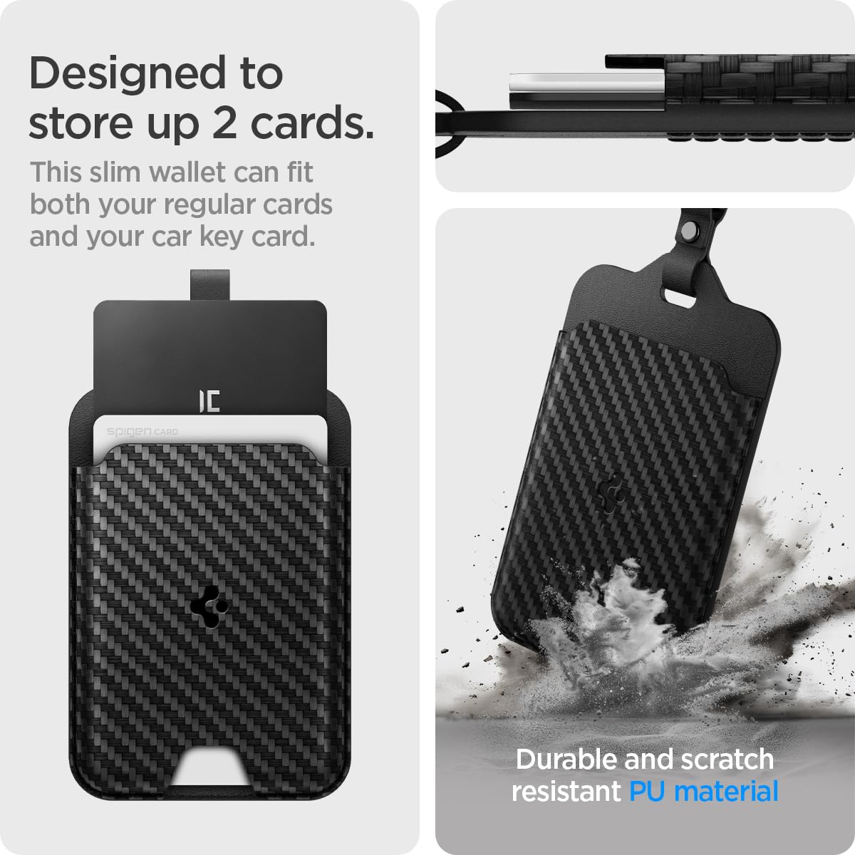 Spigen Universal EV Key Card Holder with Carabiners 2-Pack - Black - image 4
