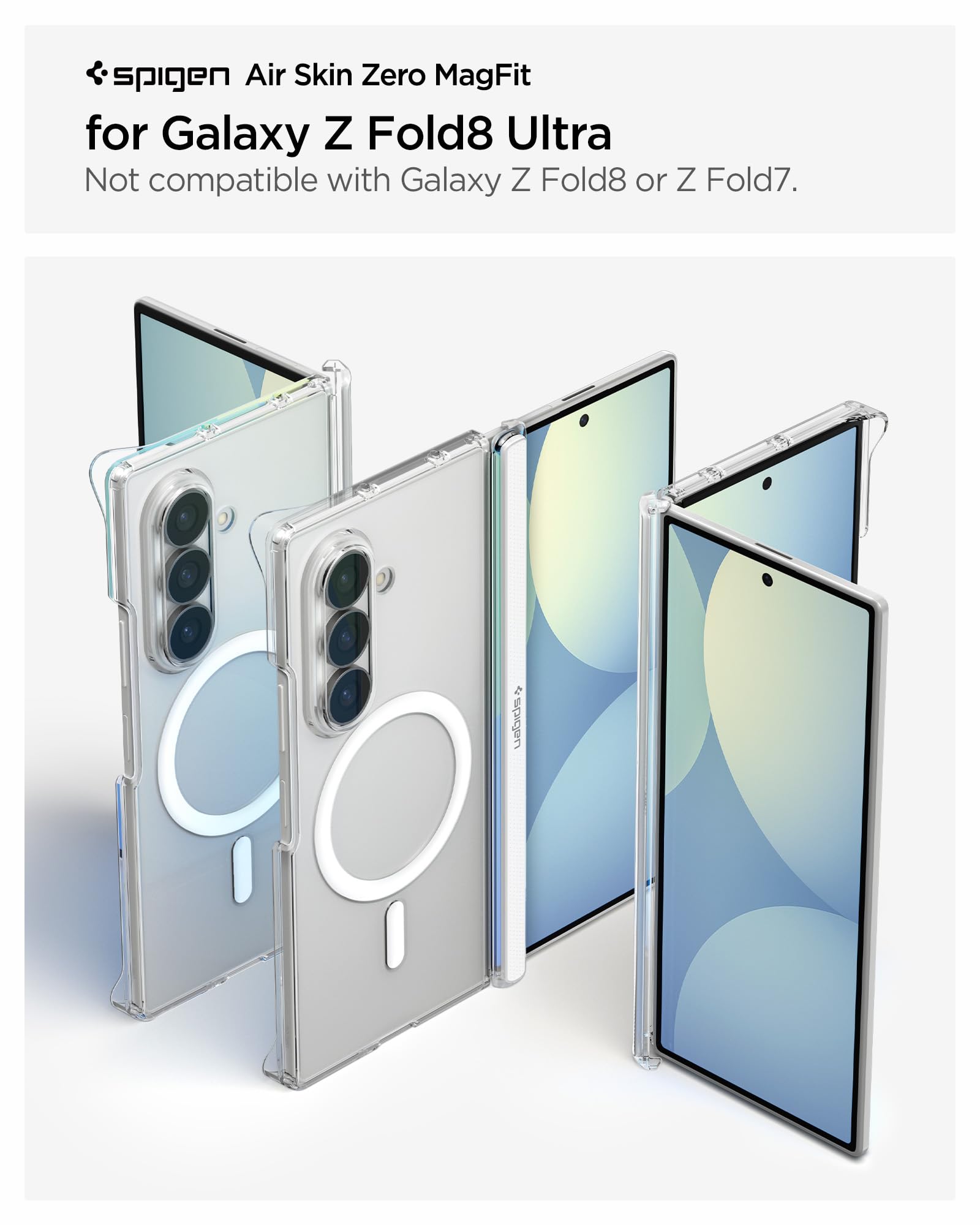 Spigen Galaxy Z Fold 8 Ultra Case Air Skin Zero MagFit - Clear White - image 4