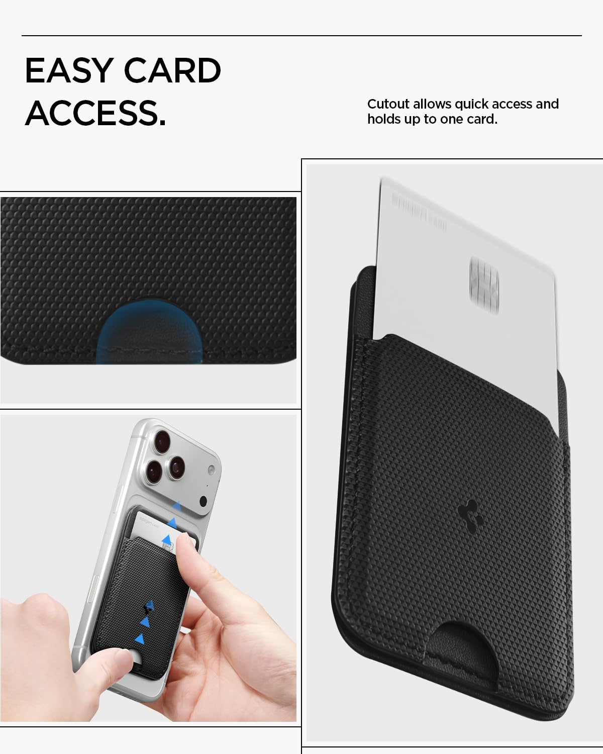 Spigen Slim Fold MagSafe Wallet Stand - Black - 1-Card Tripod - image 5