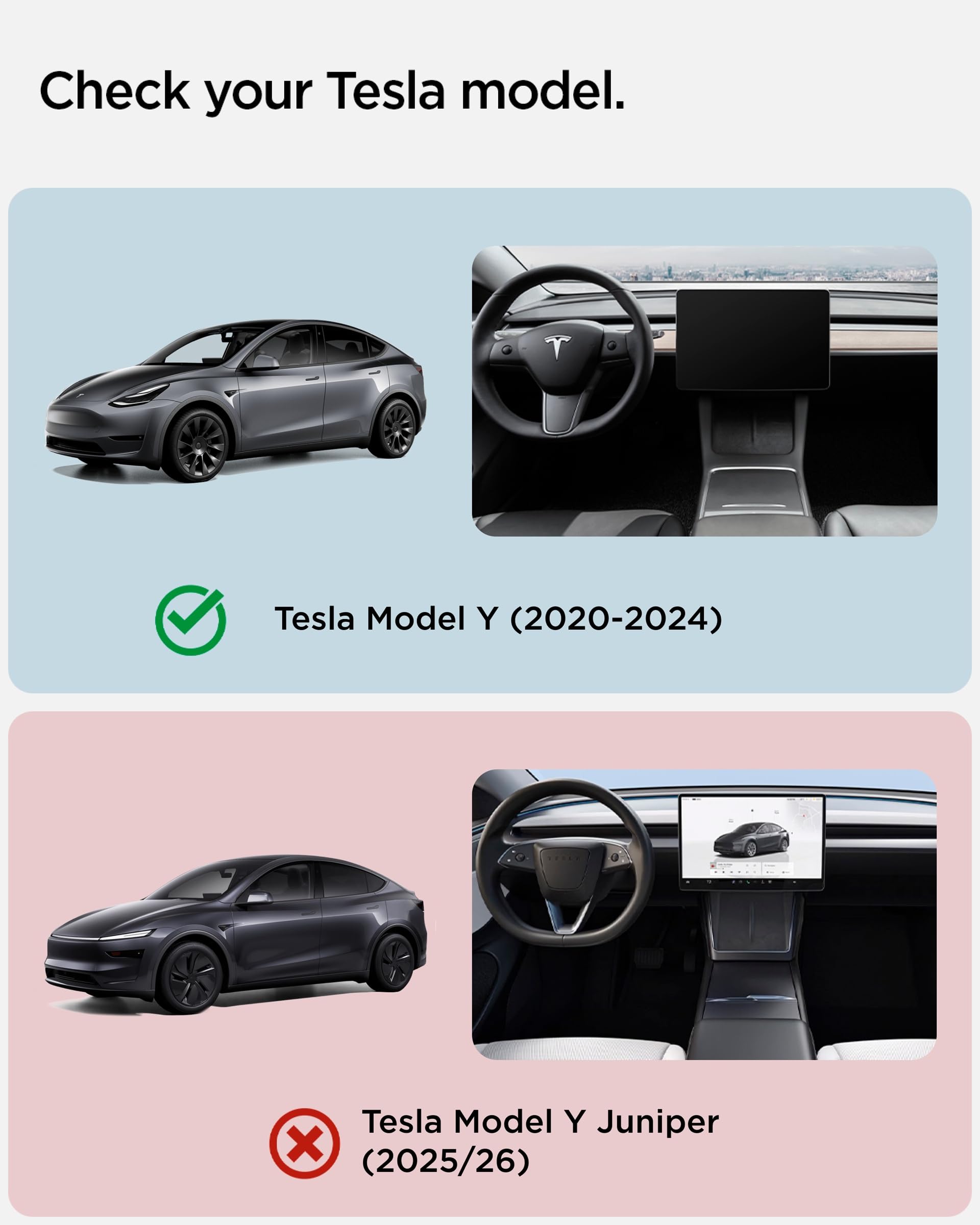 Spigen Model Y rear seatbelt holder installed