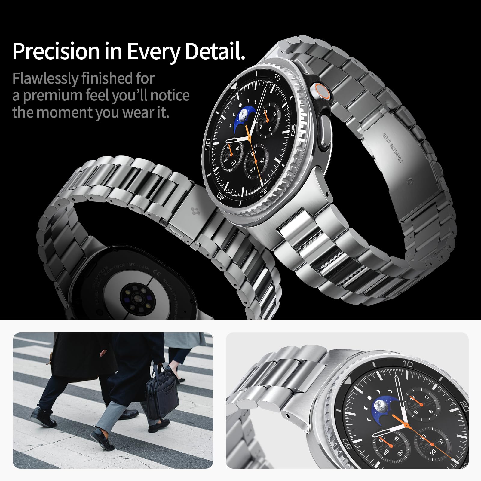 Spigen Galaxy Watch 9 Band - Modern Fit 316L - Silver Modern Fit 316L - image 4