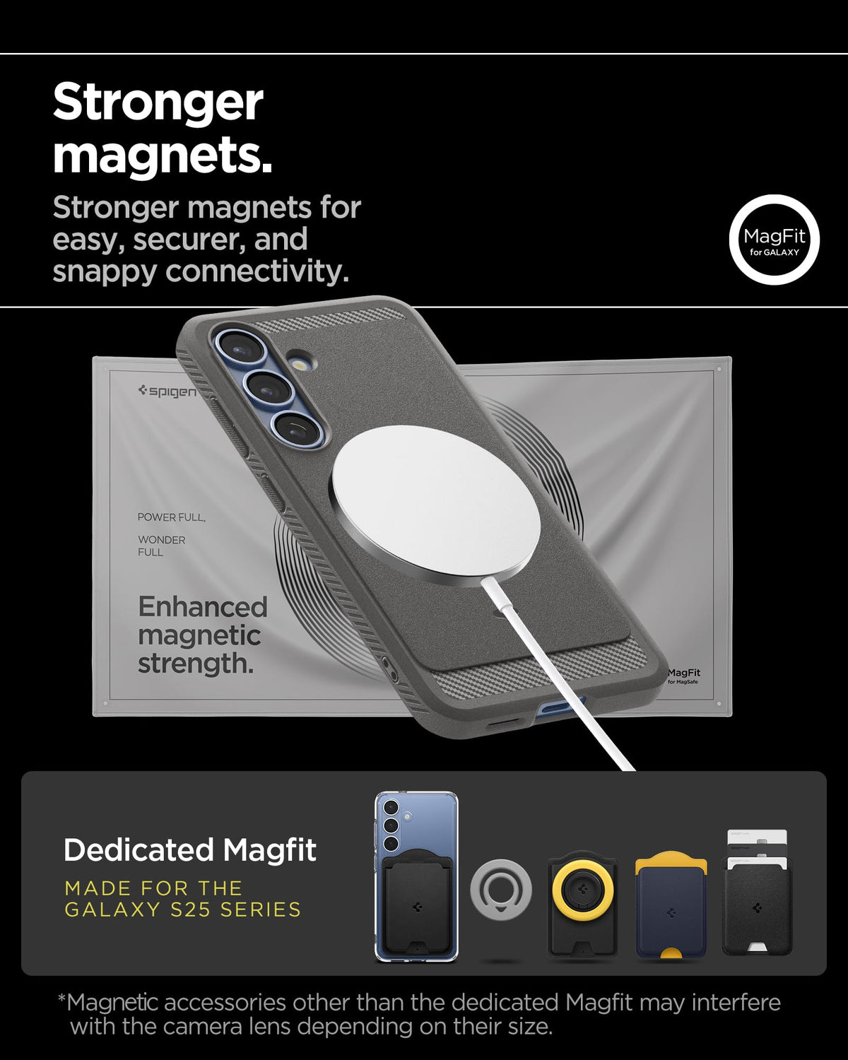 Spigen Galaxy S25 Rugged Armor MagFit Marble Gray case view 7