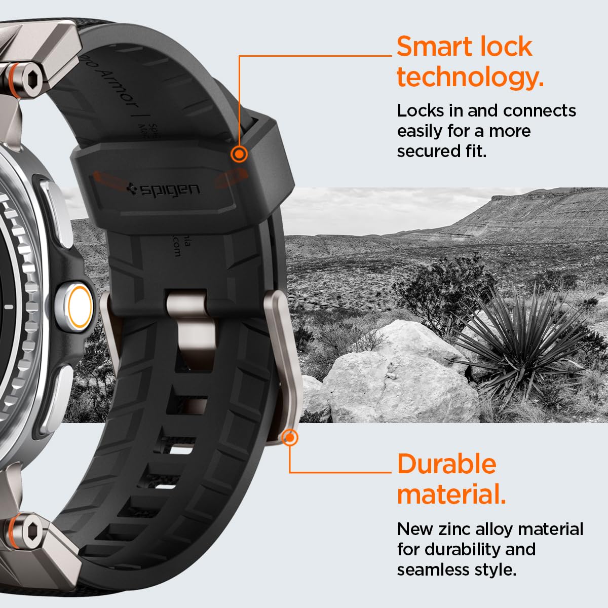 Spigen Galaxy Watch 8 Band - DuraPro Armor - Black - image 6