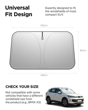 Spigen Universal Car Windshield Sunshade - Black - Medium – 58 × 33 in - image 2