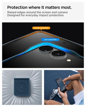 Spigen Galaxy Z Flip 8 Case Air Skin Aramid MagFit – Navy – raised screen and camera edges