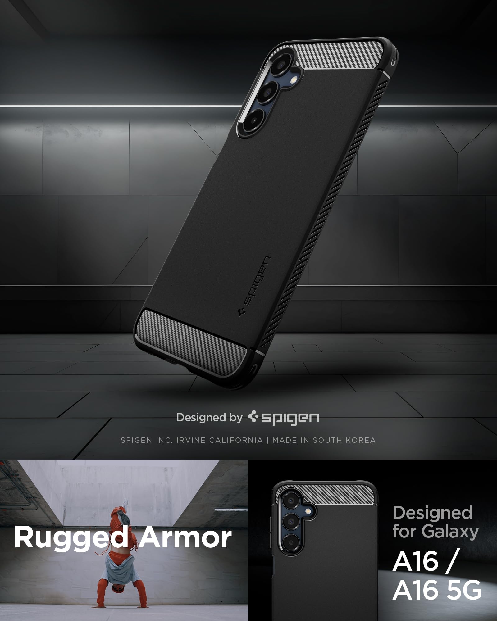 Spigen Galaxy A16 Series Case - Rugged Armor - Matte Black - image 2