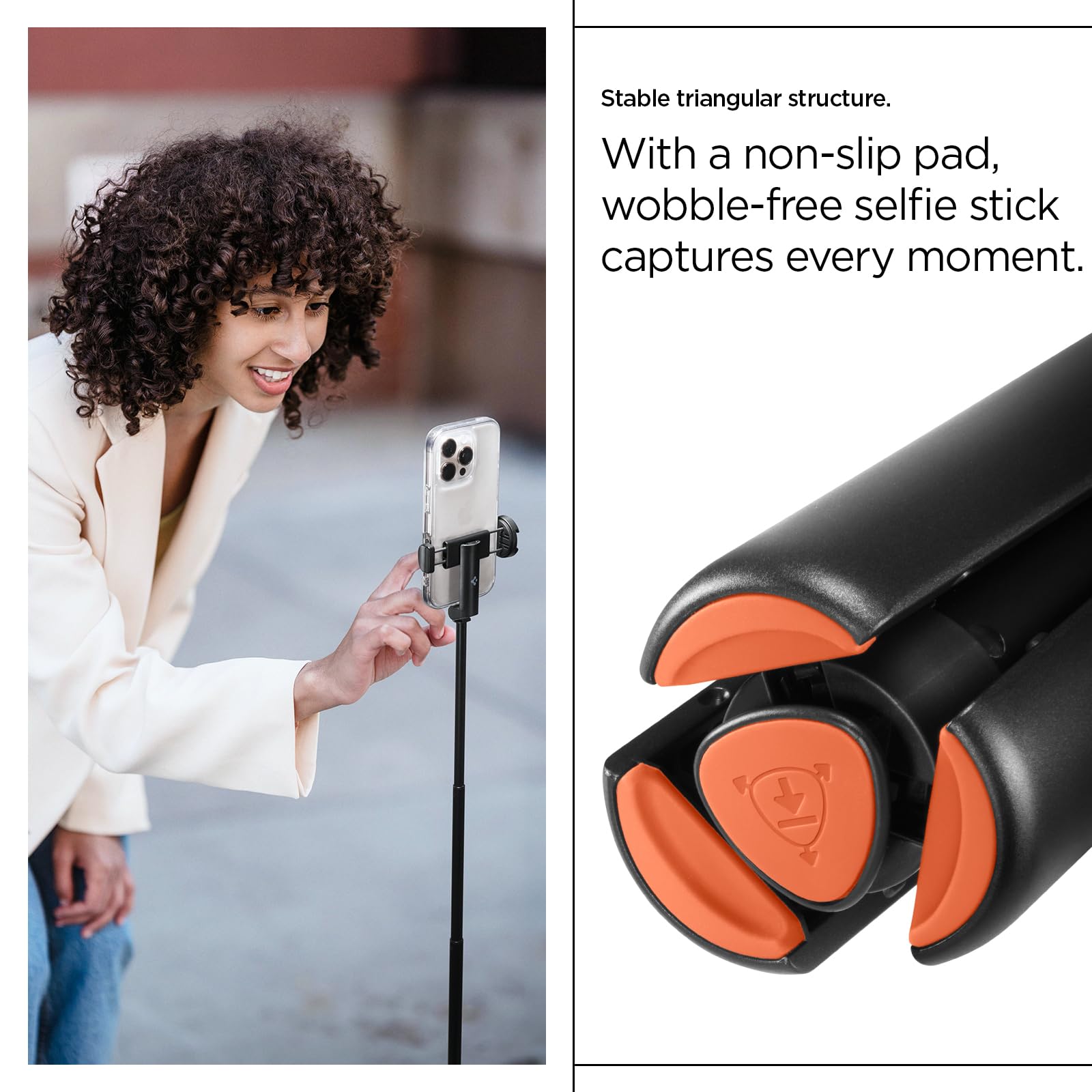 Spigen S541W Auto-Open Selfie Stick Tripod with Bluetooth Remote - Black - image 5
