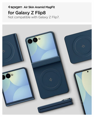 Spigen Galaxy Z Flip 8 Case Air Skin Aramid MagFit – Navy – Galaxy Z Flip 8 compatibility view