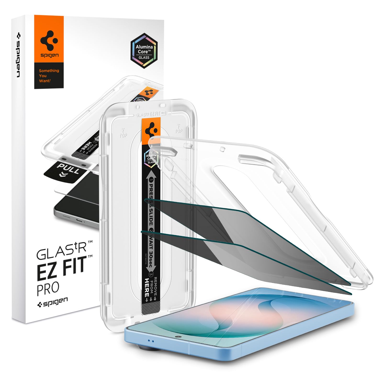Spigen Galaxy S26 Plus Privacy Screen Protector - AluminaCore Glas.tR EZ Fit (2 Pack) – Privacy – main product image