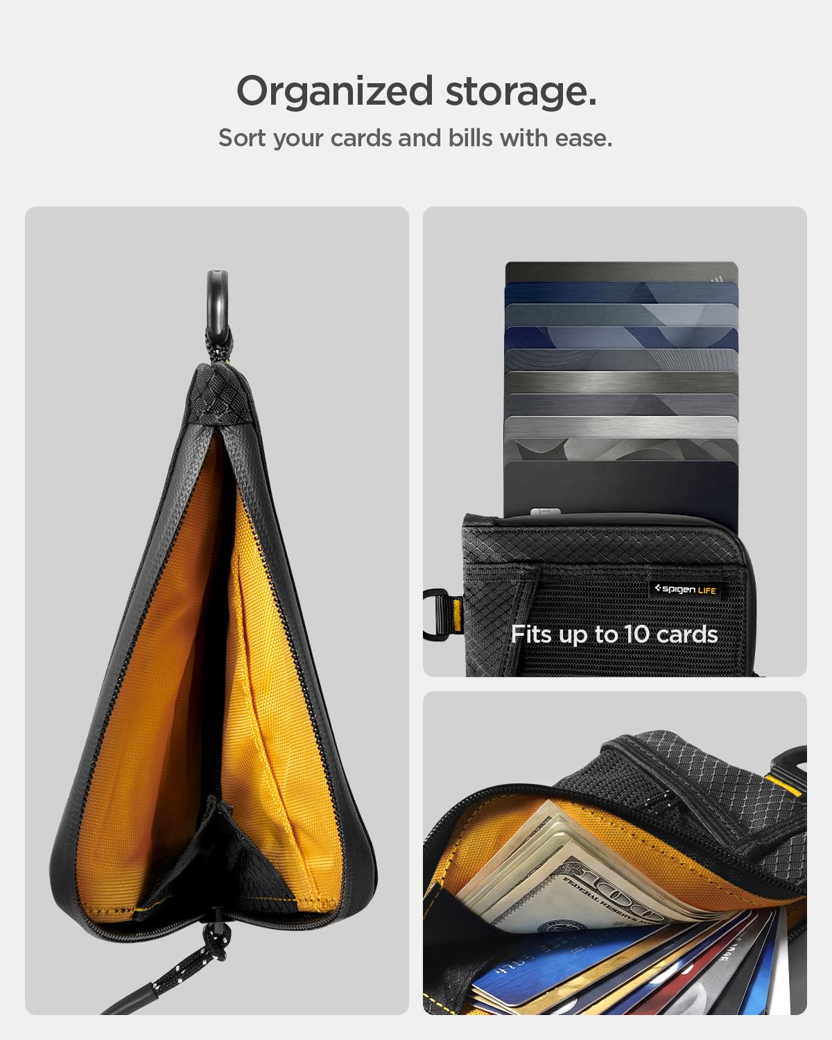Spigen Life RFID-Blocking Zip Card Wallet - Black - image 3