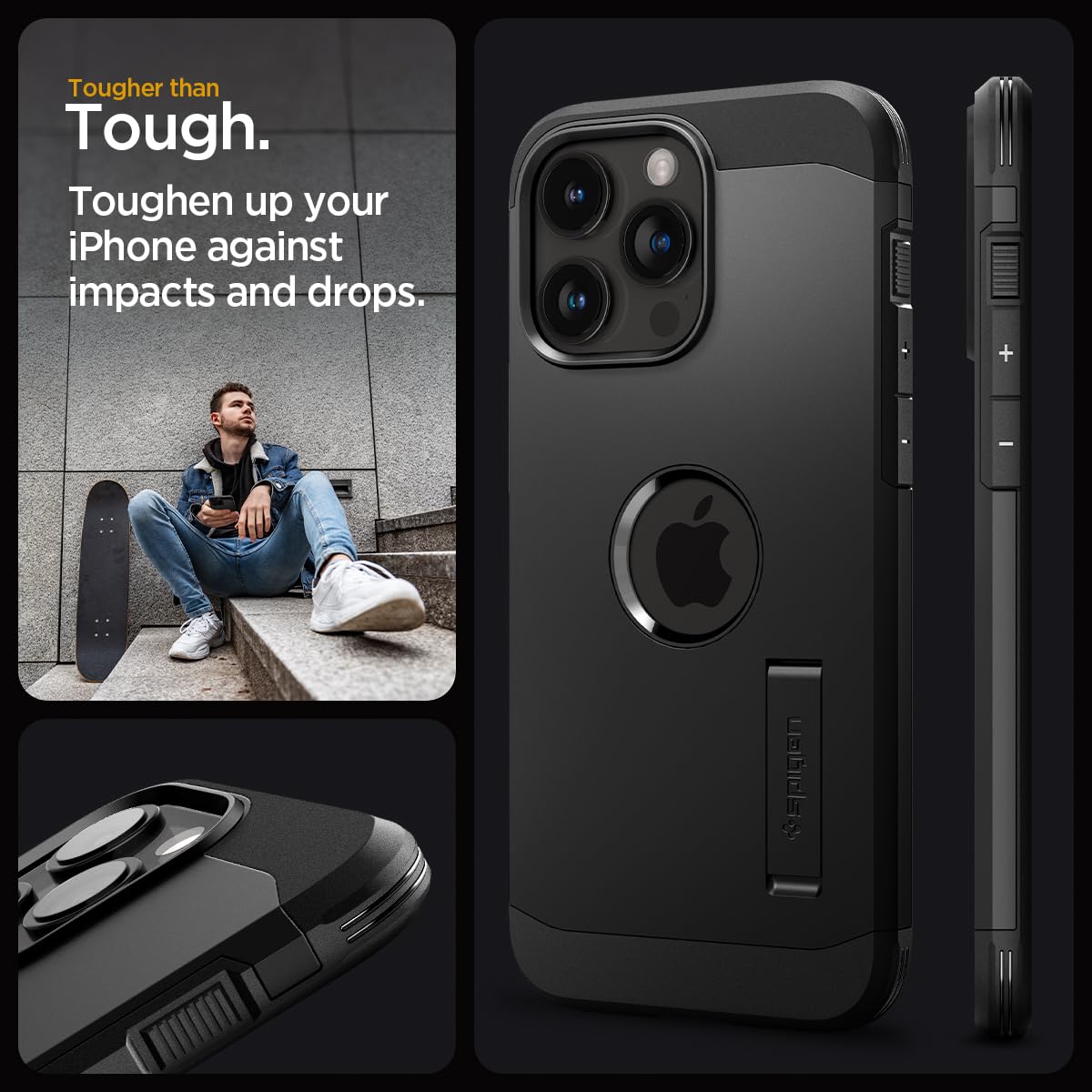 Spigen Tough Armor (MagFit) case for iPhone 15 Pro Max in Black – detail image 2