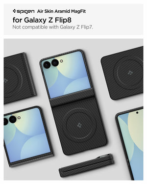 Spigen Galaxy Z Flip 8 Case Air Skin Aramid MagFit – Black – Galaxy Z Flip 8 compatibility view