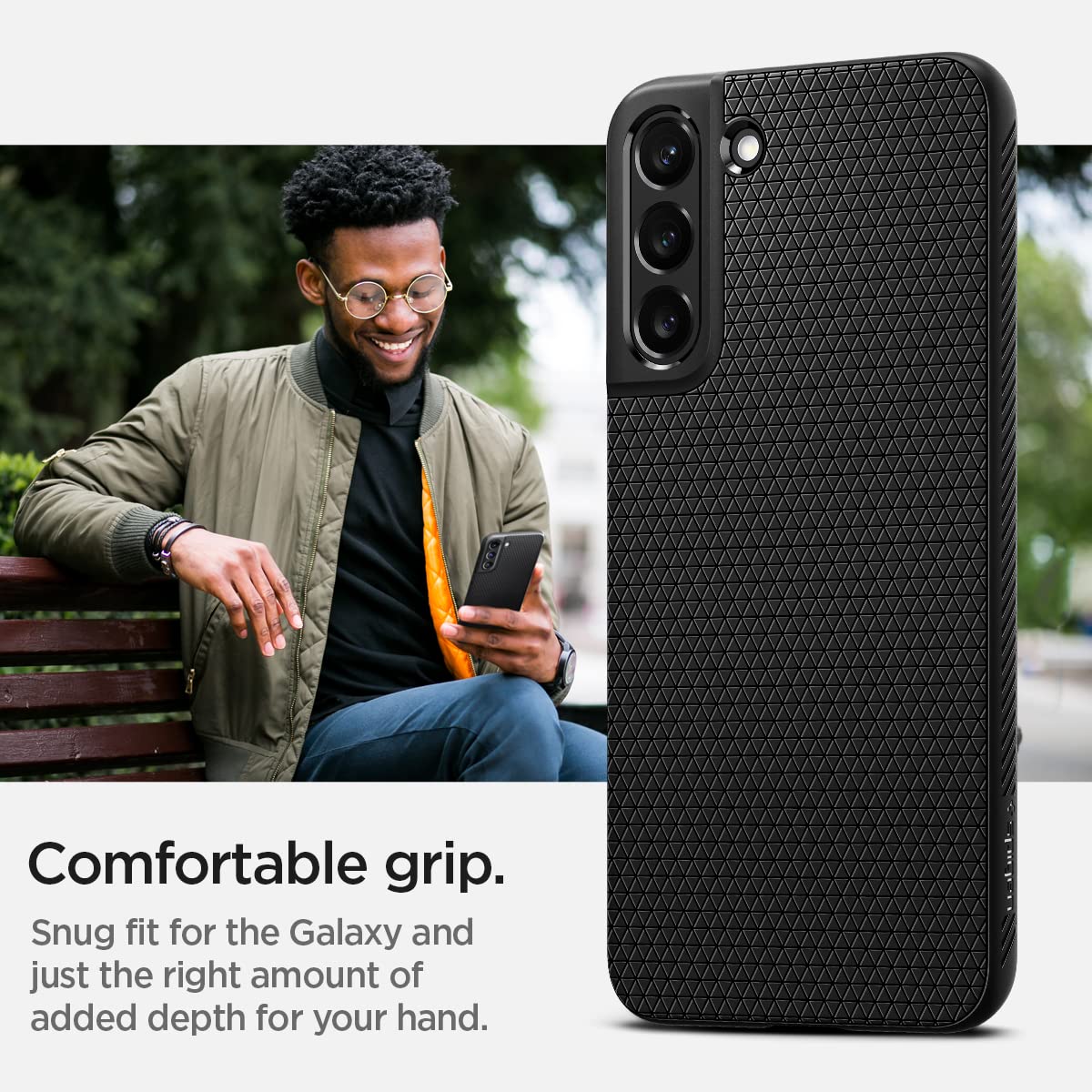 Spigen Galaxy S22 Case - Liquid Air - Matte Black - image 4