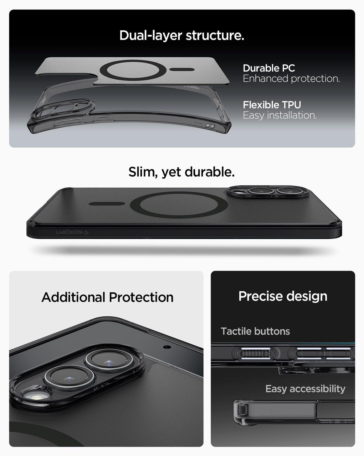 Spigen Galaxy S25 Edge Case - Ultra Hybrid MagFit - Frost Black - image 7
