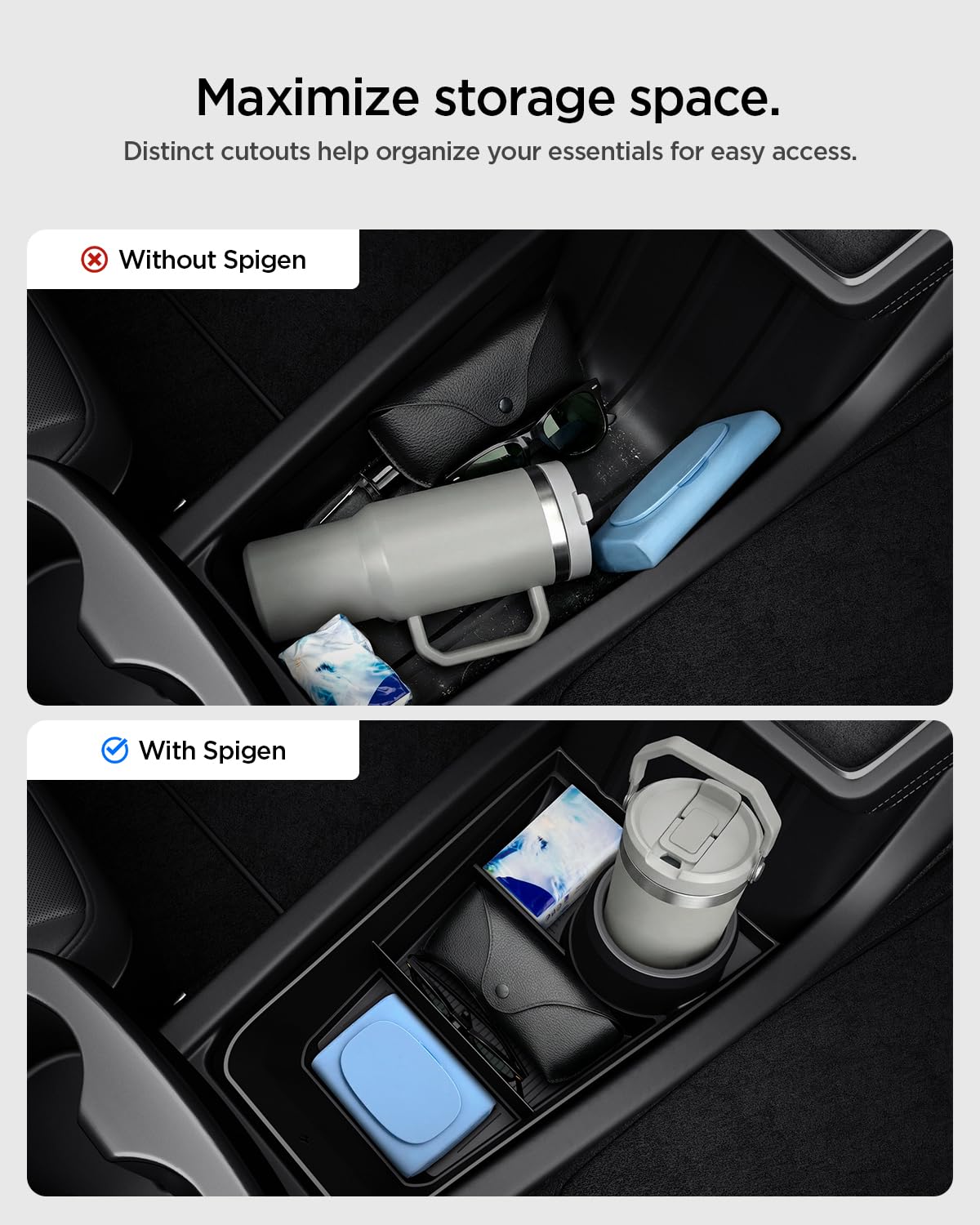 Spigen Tesla Model Y Standard Lower Console Organizer - Black - image 3