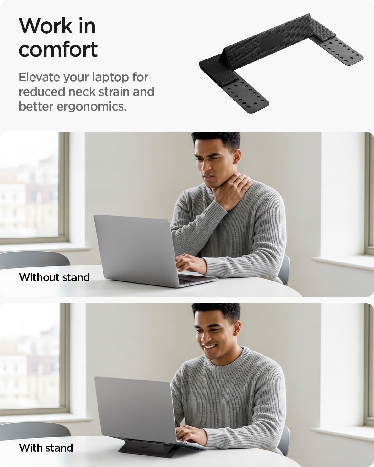 Spigen Slimfold LD201-S1 Laptop Stand for 11–16-Inch Laptops - Black - image 3
