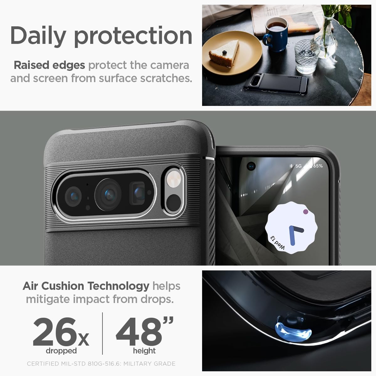 Spigen Rugged Armor Google Pixel 8 Pro Phone Case - Matte Black - image 4