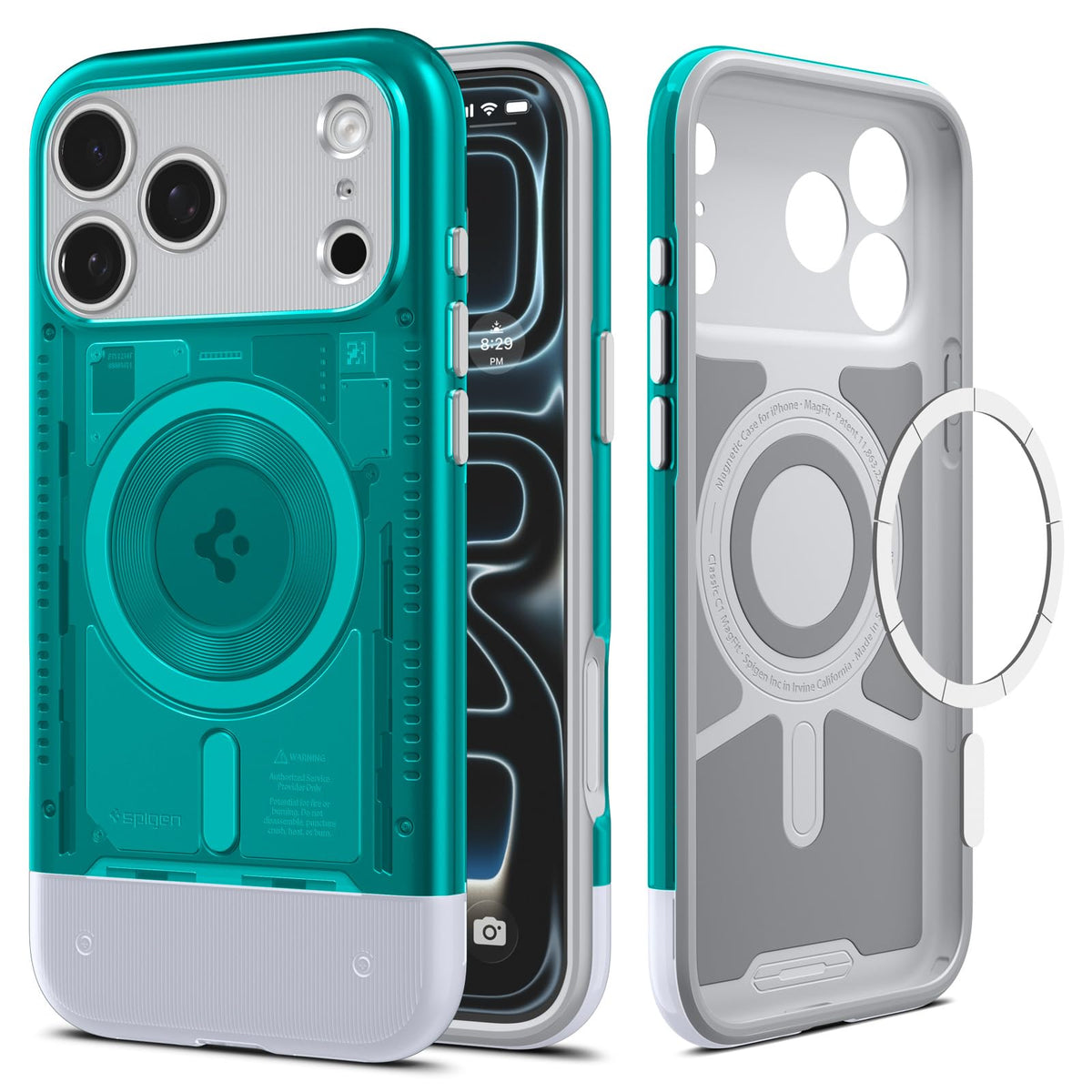 Spigen iPhone 17 Pro Case - Classic C1 (MagFit) - Bondi Blue
