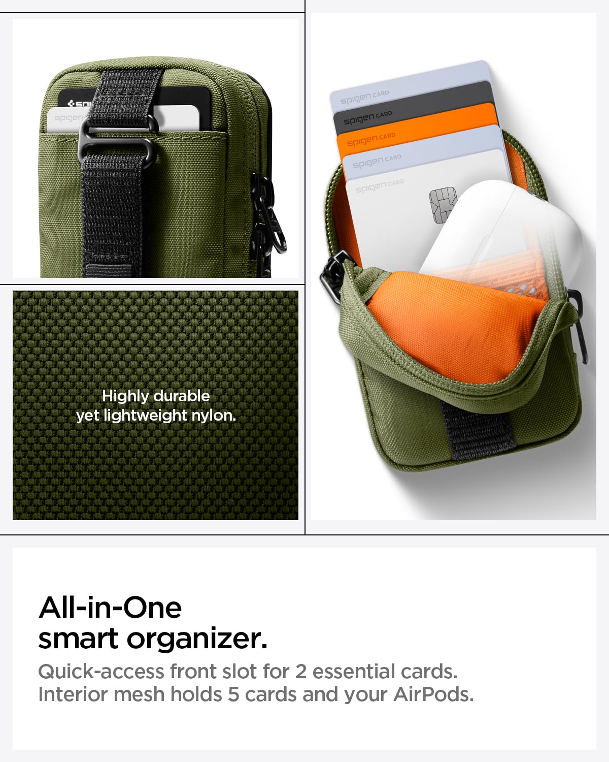 Spigen Tintap Zip MagFit Organizer Pouch - Olive Green - image 4