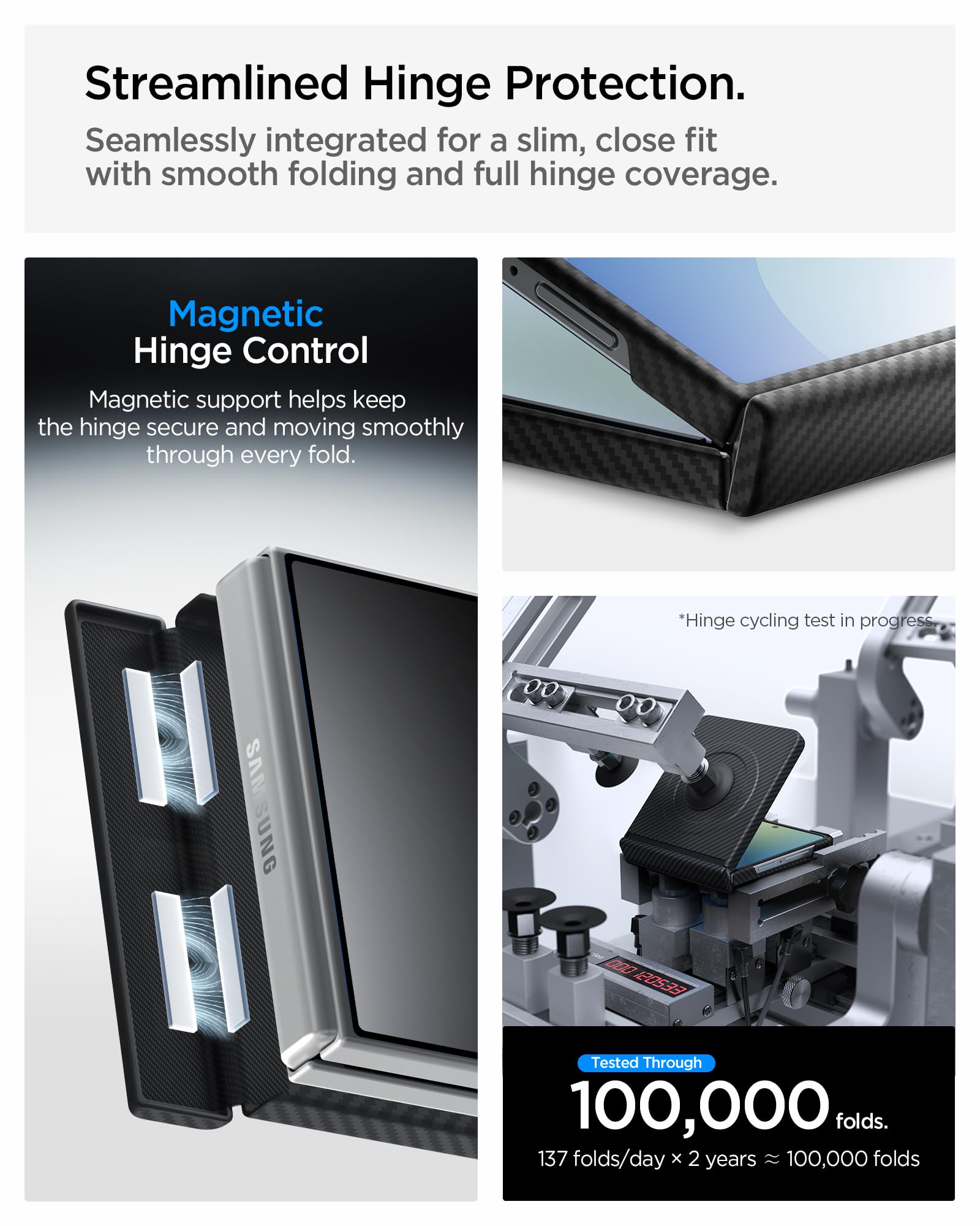 Spigen Galaxy Z Flip 8 Case Air Skin Aramid MagFit – Black – magnetic hinge-cover protection