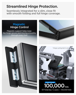 Spigen Galaxy Z Flip 8 Case Air Skin Aramid MagFit – Black – magnetic hinge-cover protection