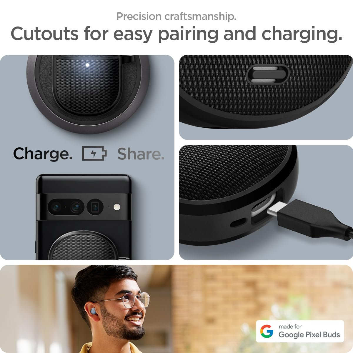 Spigen Classic Fit Google Pixel Buds Pro 2 / Pro Case - Black - image 7