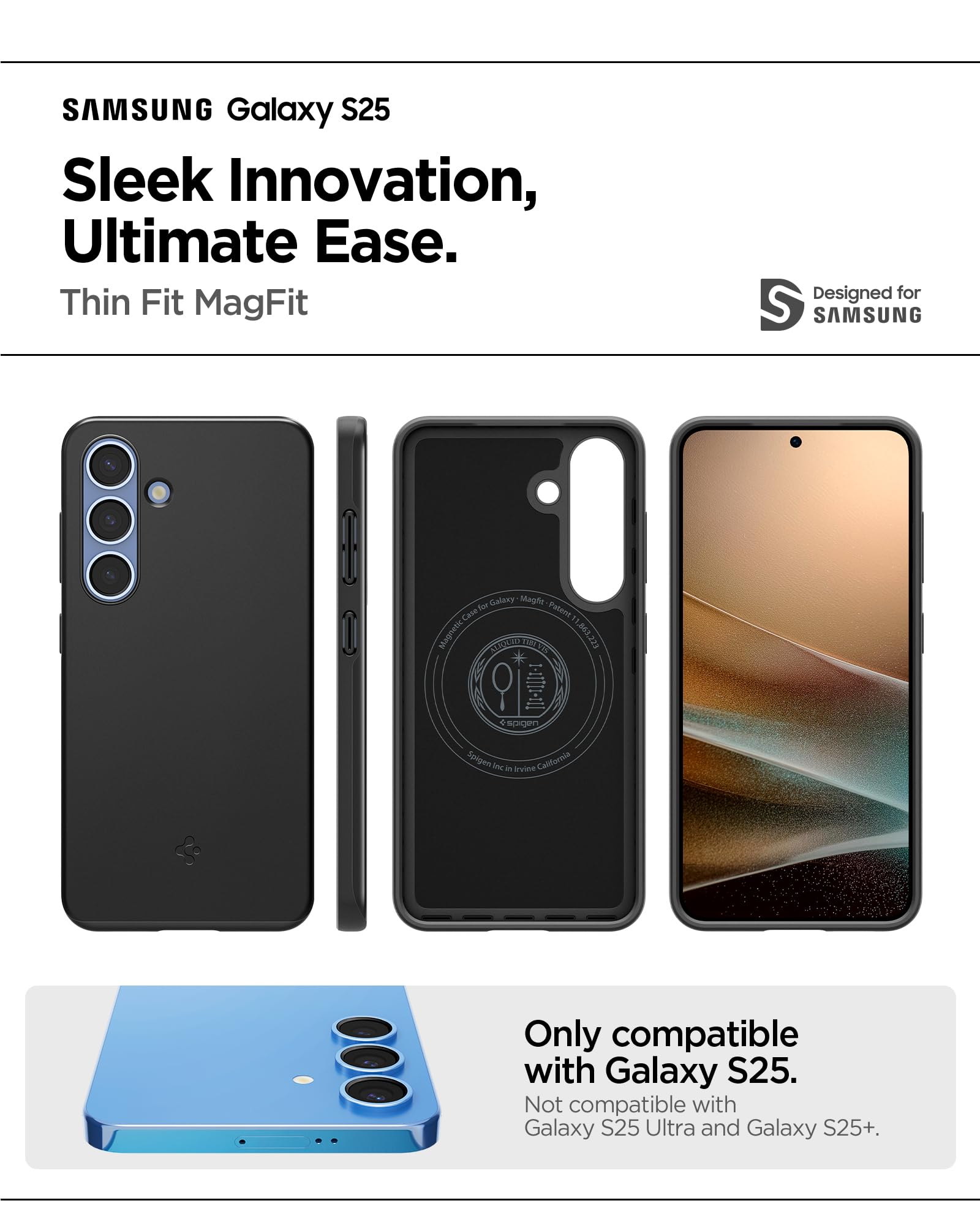 Spigen Galaxy S25 Case - Thin Fit MagFit - Black - image 2