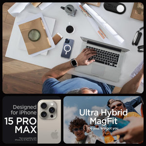 Spigen Ultra Hybrid (MagFit) case for iPhone 15 Pro Max in Frost White – detail image 1