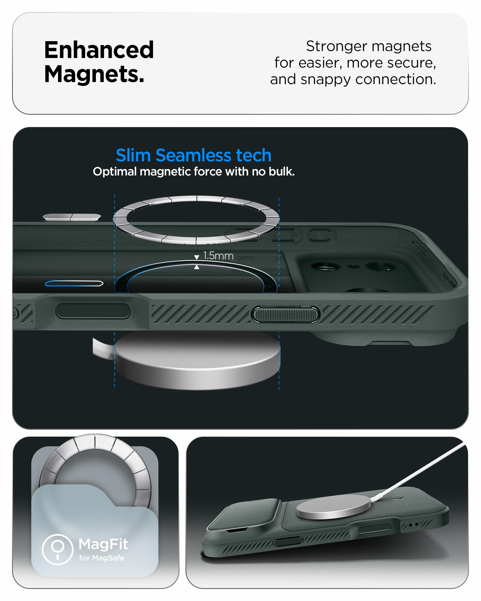 Spigen iPhone 17 Pro Case Optik Armor MagFit - Abyss Green - image 4