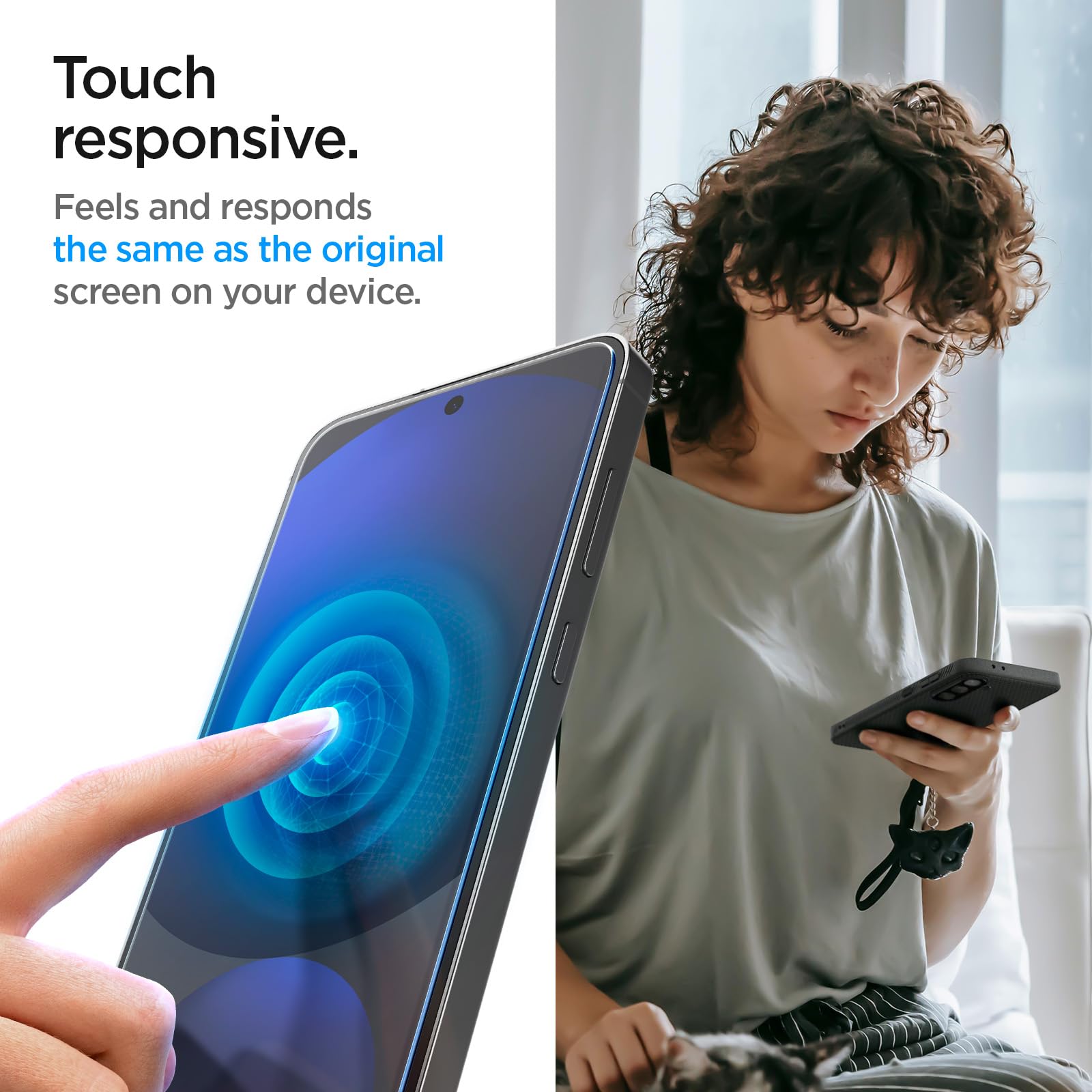 Spigen Galaxy A56 5G / S24 FE Screen Protector - Glas.tR EZ Fit Tempered Glass (2 Pack) - Clear - image 7