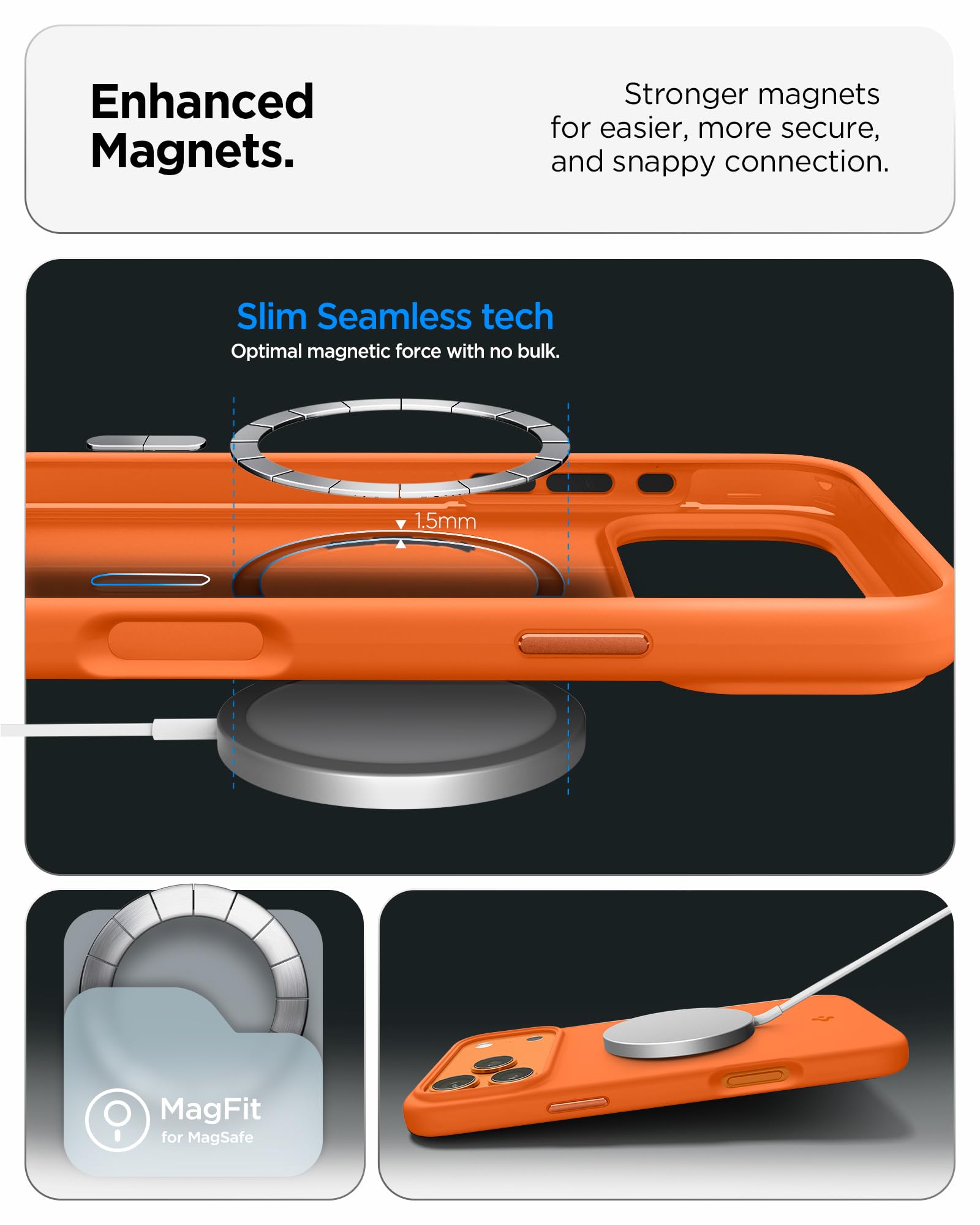Spigen iPhone 17 Pro Case – Silicone Fit (MagFit) - Cosmic Orange - image 5