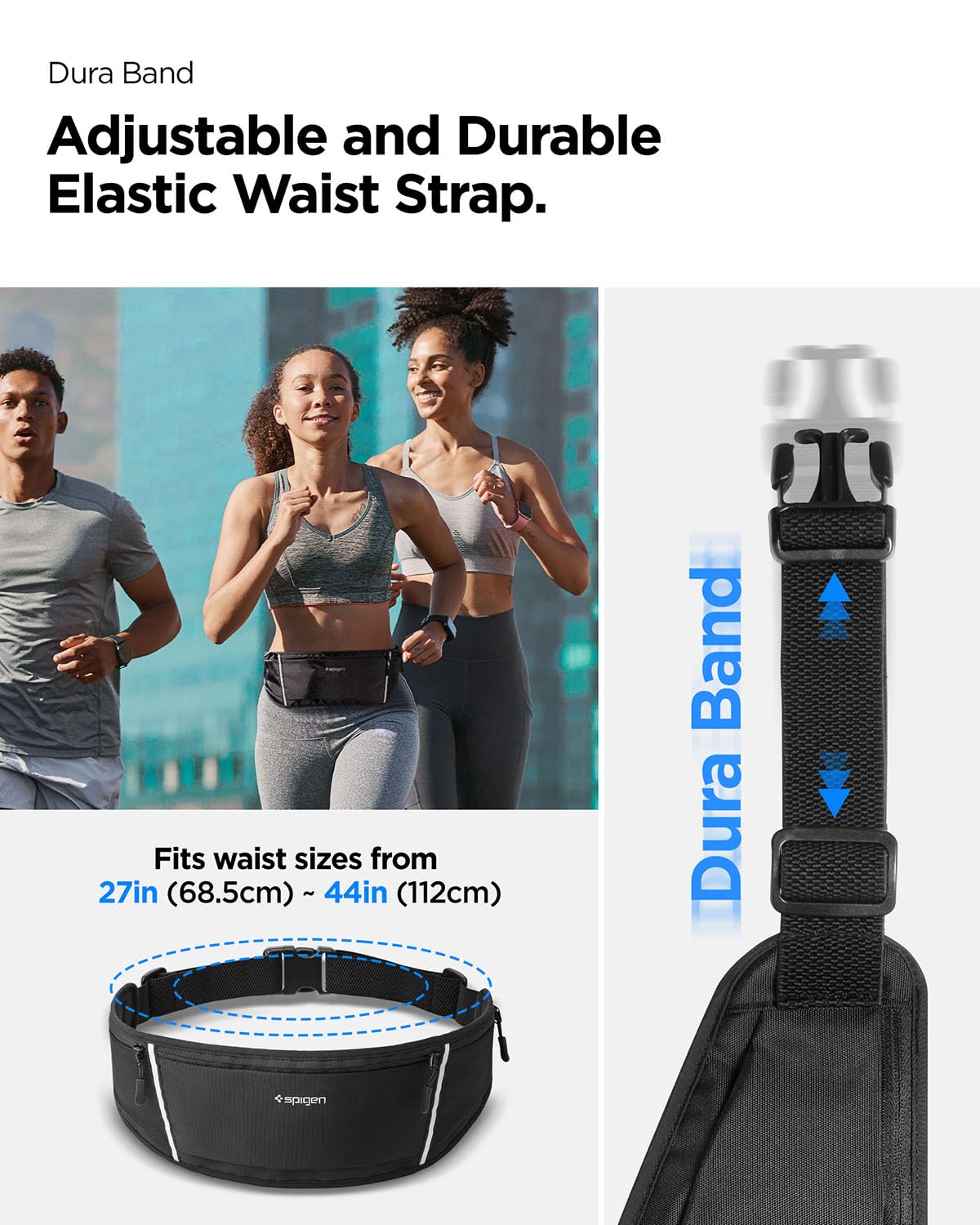 Spigen Life A710 Adjustable Running Waist Belt - Black - image 5