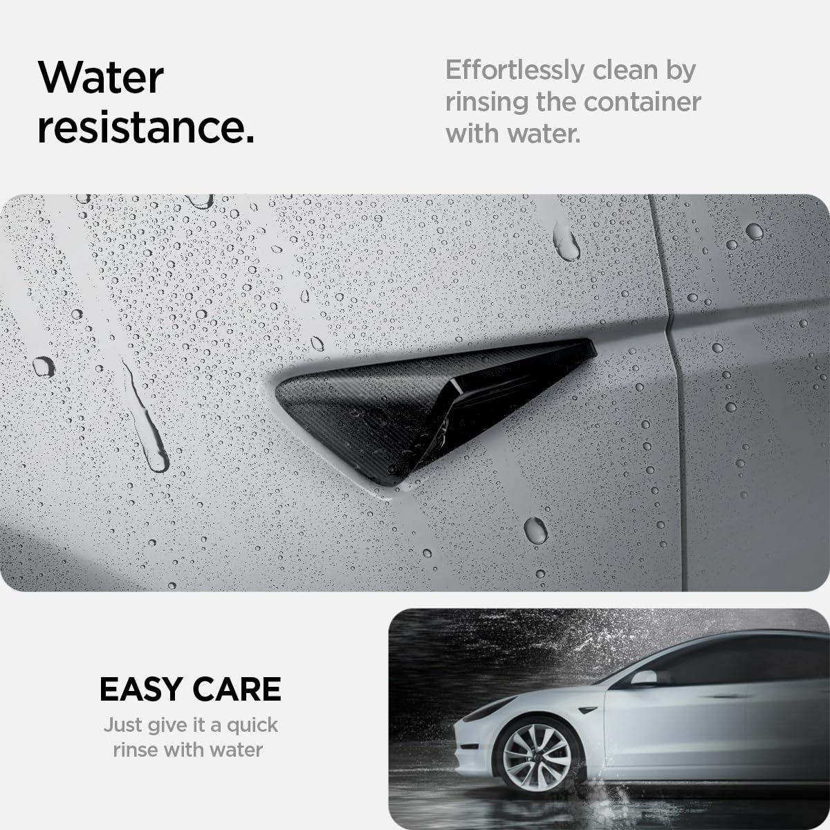 Spigen Tesla side camera cover installed view