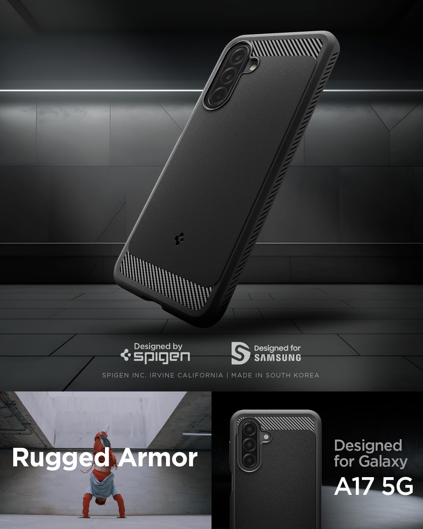 Spigen Galaxy A17 Series Case - Rugged Armor - Matte Black - image 2
