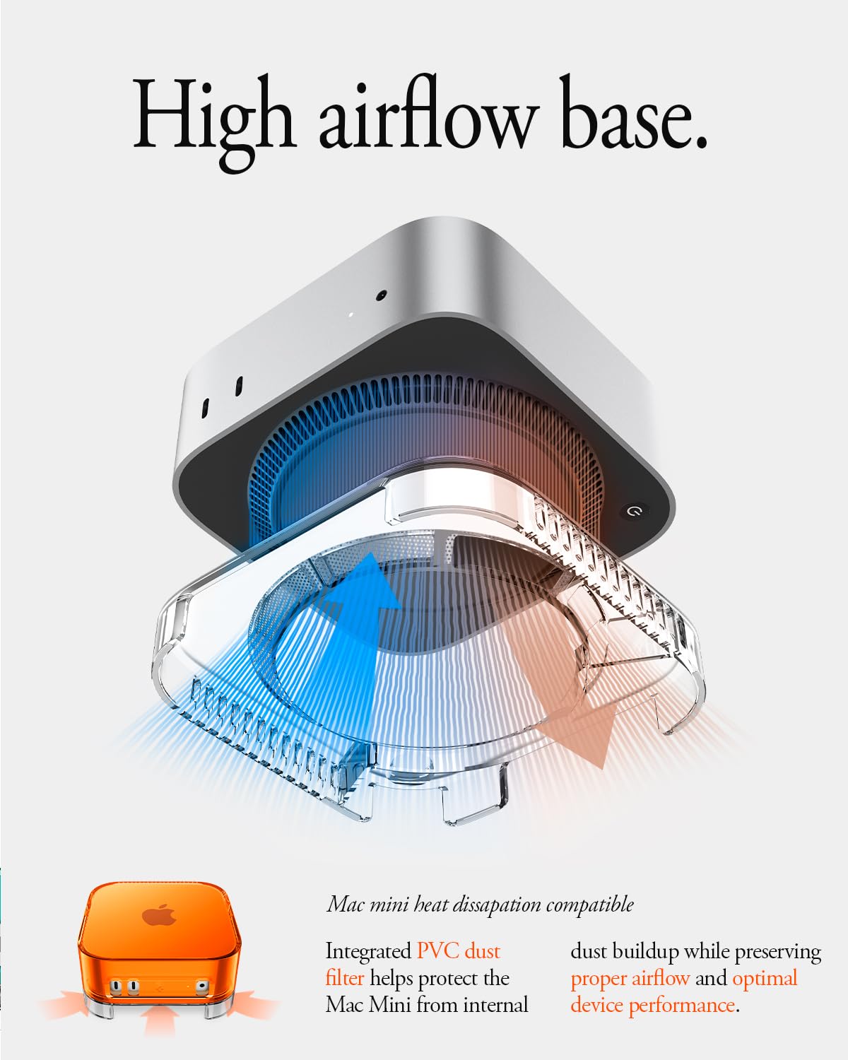 Spigen Classic C1 Filter Case Stand for Mac mini M4 and M4 Pro - Tangerine - image 4