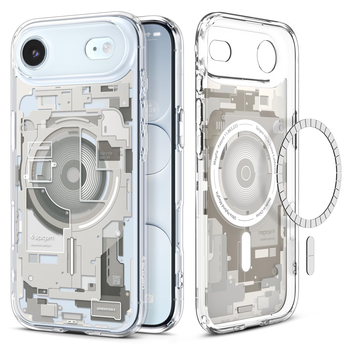 Spigen iPhone Air Case – Ultra Hybrid Zero One (MagFit) - Zero One Natural Titanium
