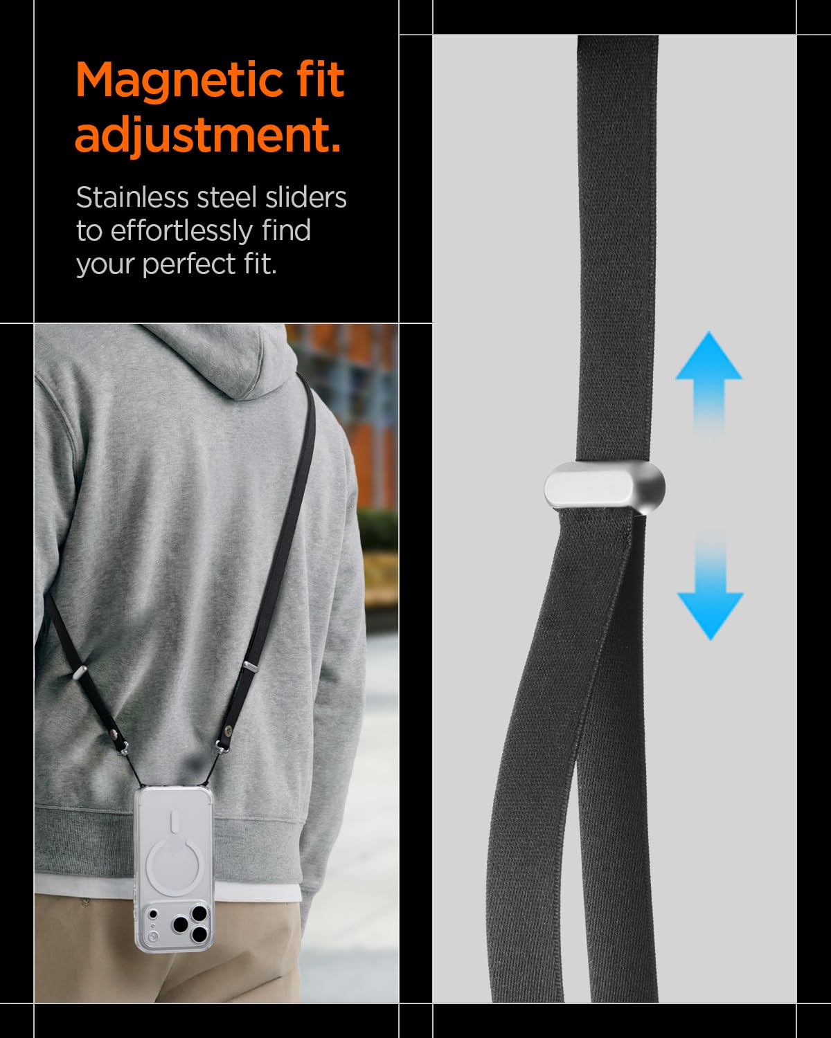Spigen DA30L Adjustable Crossbody Phone Strap Lanyard - Black - image 4