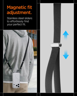 Spigen DA30L Adjustable Crossbody Phone Strap Lanyard - Black - image 4