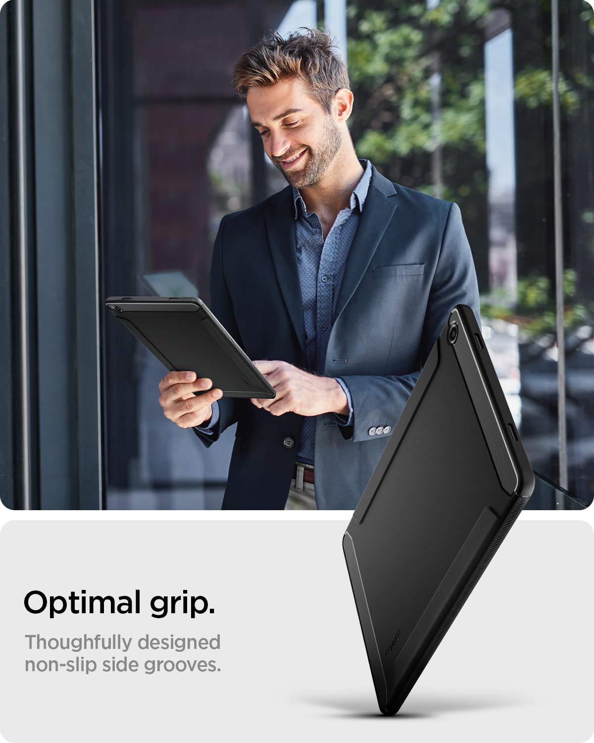 Spigen Galaxy Tab A11 Plus (2025) Case - Rugged Armor - Matte Black - image 5