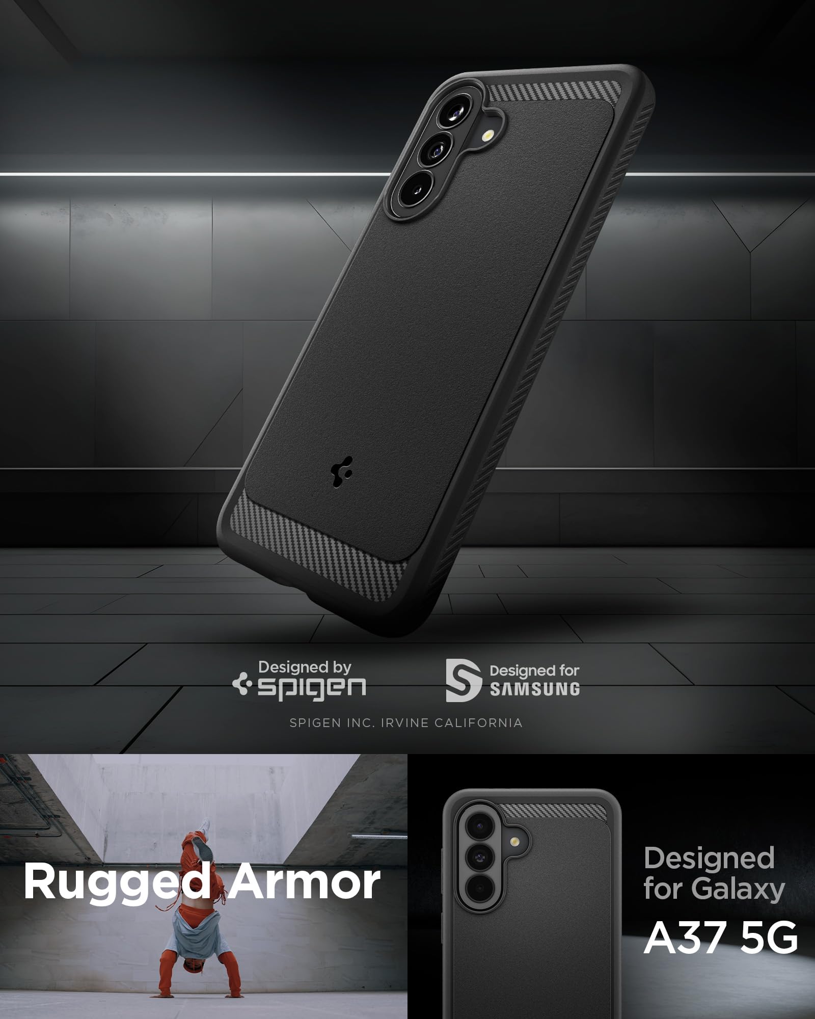 Spigen Galaxy A37 5G Case - Rugged Armor - Matte Black - image 2