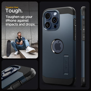 Spigen Tough Armor (MagFit) case for iPhone 15 Pro Max in Metal Slate – detail image 2