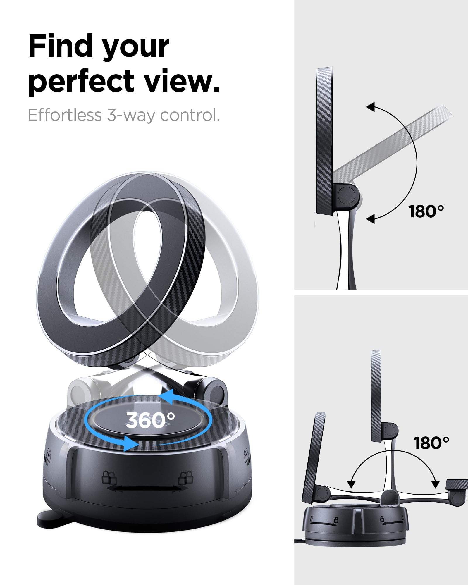 Spigen VacuumLock Upgraded MagSafe Dashboard Car Mount - Black - image 4
