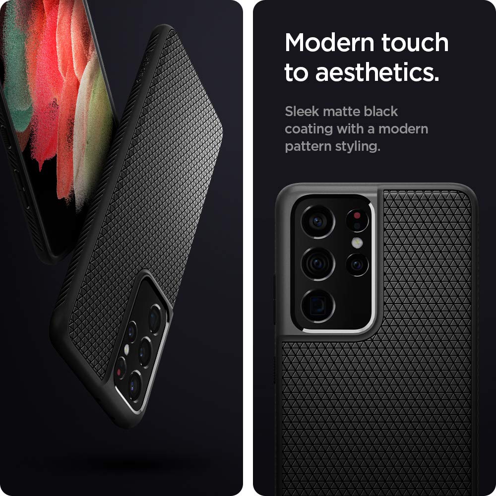 Spigen Galaxy S21 Ultra Case - Liquid Air - Matte Black - image 3
