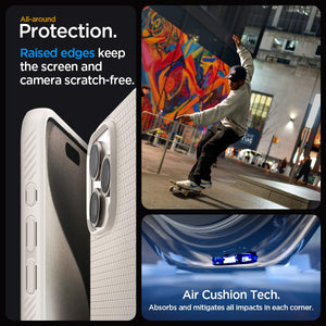 Spigen Liquid Air case for iPhone 15 Pro in Natural Titanium – alternate detail 4