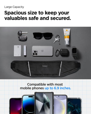 Spigen Life A710 Adjustable Running Waist Belt - Black - image 3