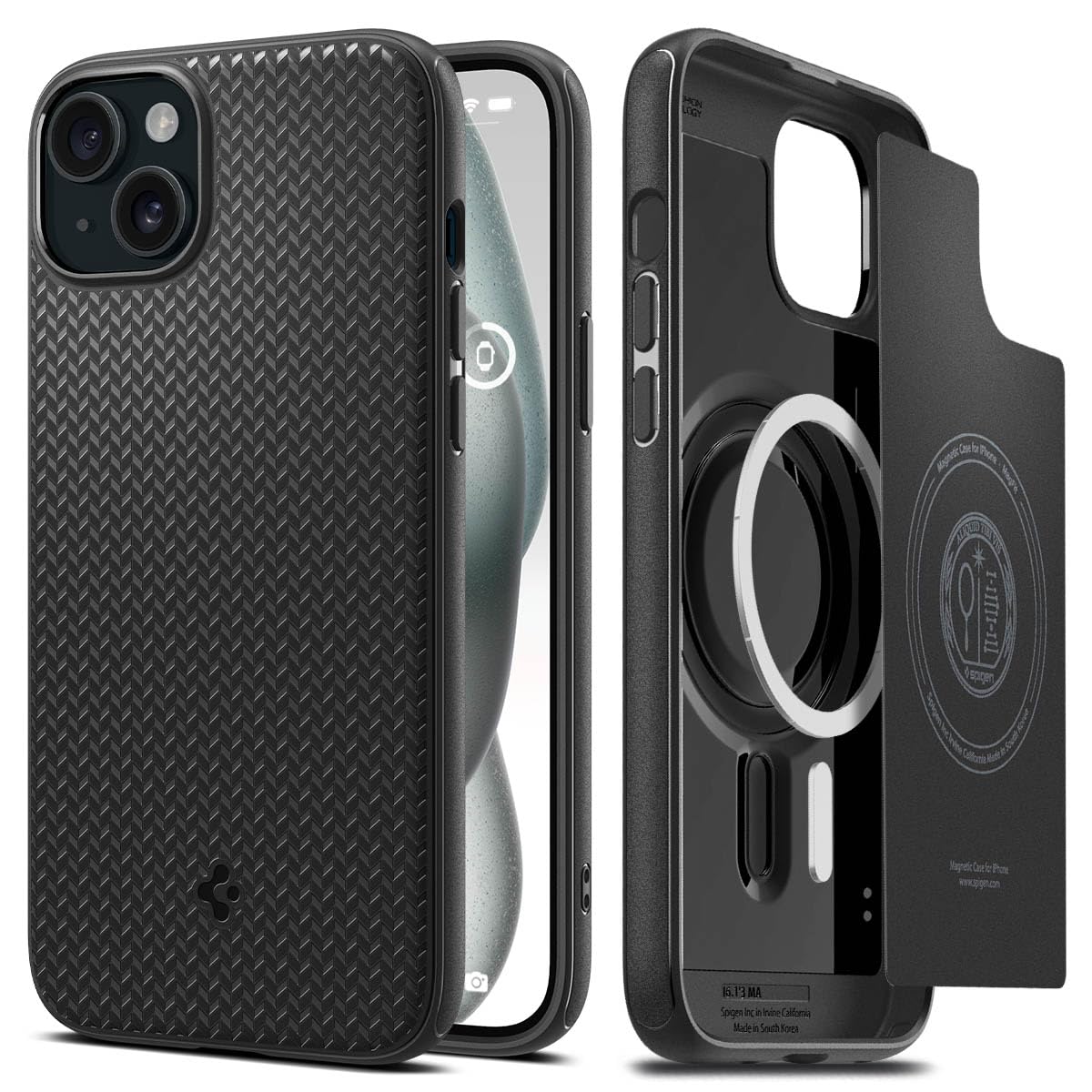 Spigen iPhone 15 / 14 Case Mag Armor MagFit - Matte Black - image 1