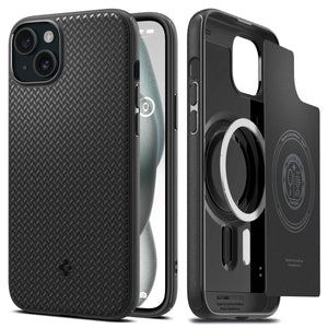 Spigen iPhone 15 / 14 Case Mag Armor MagFit - Matte Black - image 1