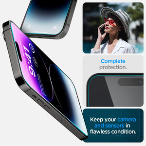 Spigen iPhone 14 Pro Max Screen Protector – GLAS.tR EZ Fit | Sensor Protected - edge, camera and sensor protection